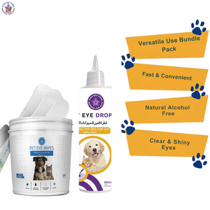 Clear eyes with Stardothash Pet wipes & eye drops for dogs and cats