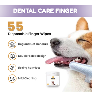 Pet Dental Finger Wipes - Easy Teeth Cleaning for Dogs & Cats