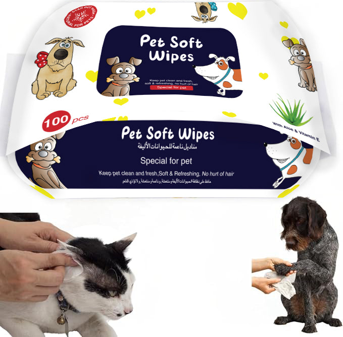 Pet Grooming Wipes for Cleaning of body, skin & bum
