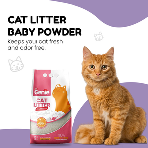 Genie Ultra-Clumping Cat Litter 5KG – Baby Powder, Dust-Free & Odor Control