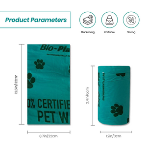 Dog Poop Bags 10 Rolls - 150 Pack of thick Poo bags - 100% Certified Compostable - ZERO plastic