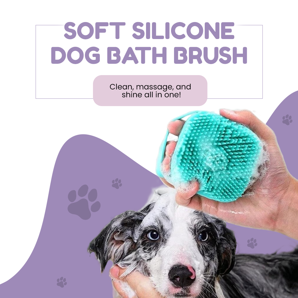 Soft Silicone Dog Bath Brush - Grooming & Cleaning Tool