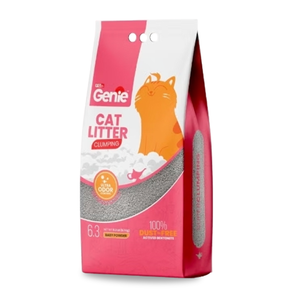 Genie Ultra-Clumping Cat Litter 5KG – Baby Powder, Dust-Free & Odor Control