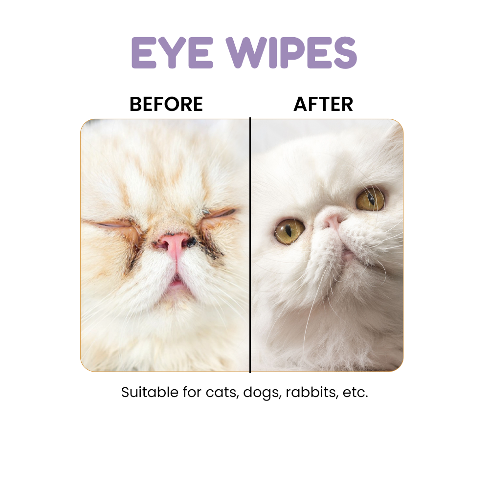 Eye Wipes for Tear Stains - 200 Wipes per Pack for Dogs & Cats