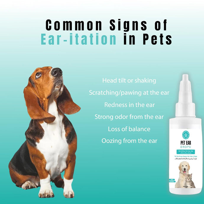Natural Pet Ear Drops with Aloe Vera - Dog & Cat Ear Relief