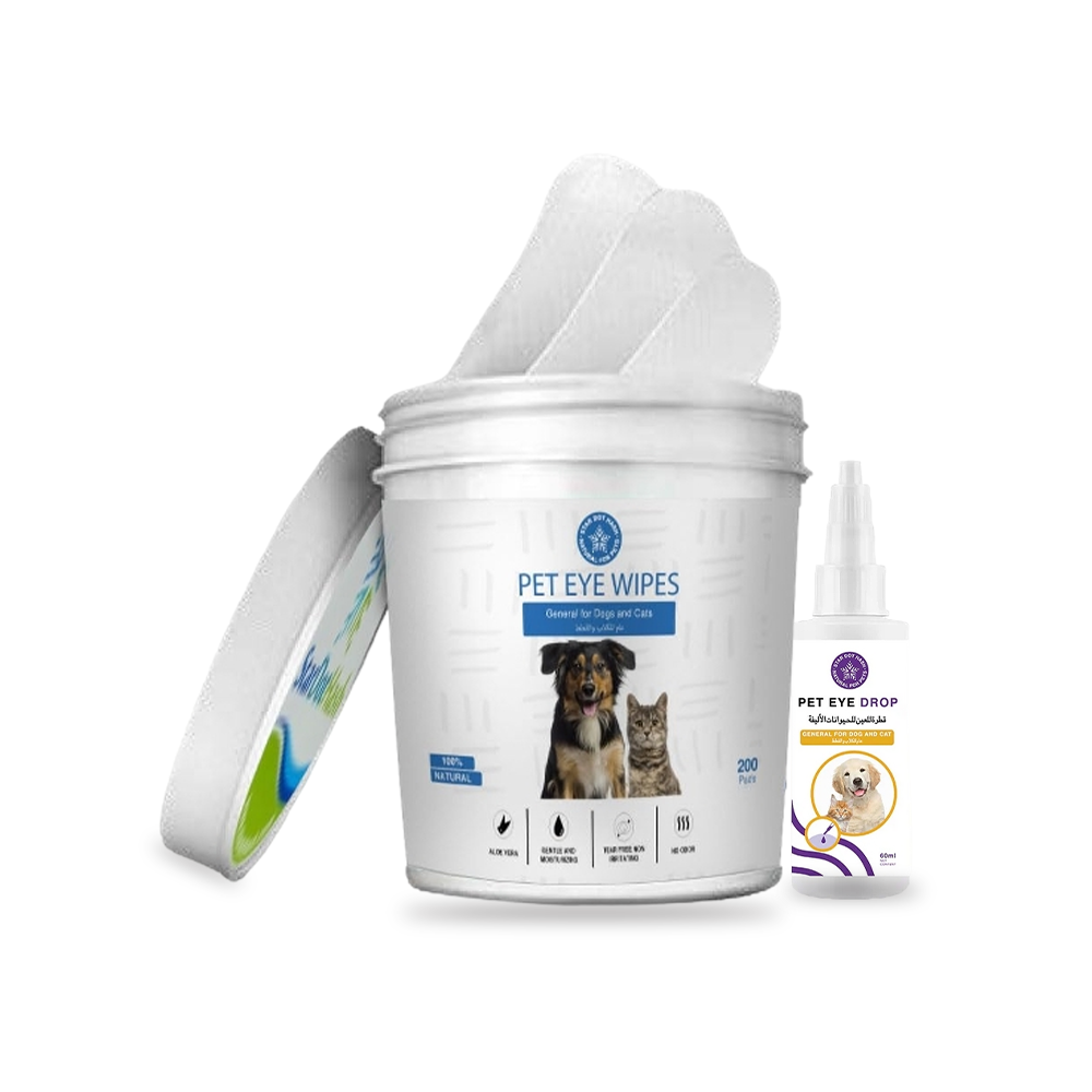 Eye Drops and Wipes Bundle for Dog & Cat Eye Care